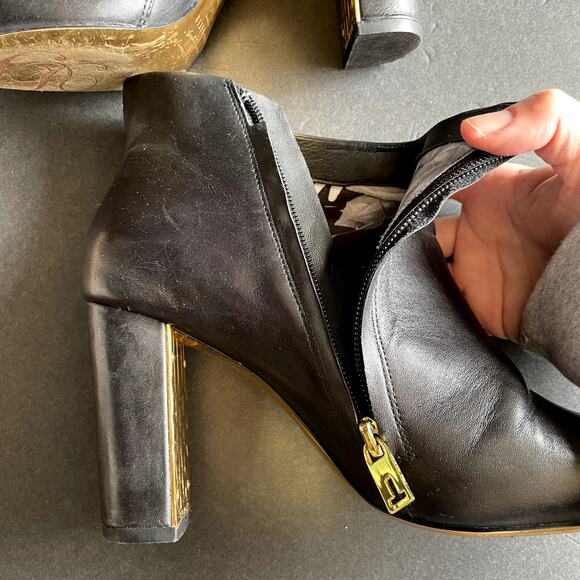 Ted Baker Black Leather Lowrenna Ankle Booties 38.5/7.5 - Picture 7 of 10